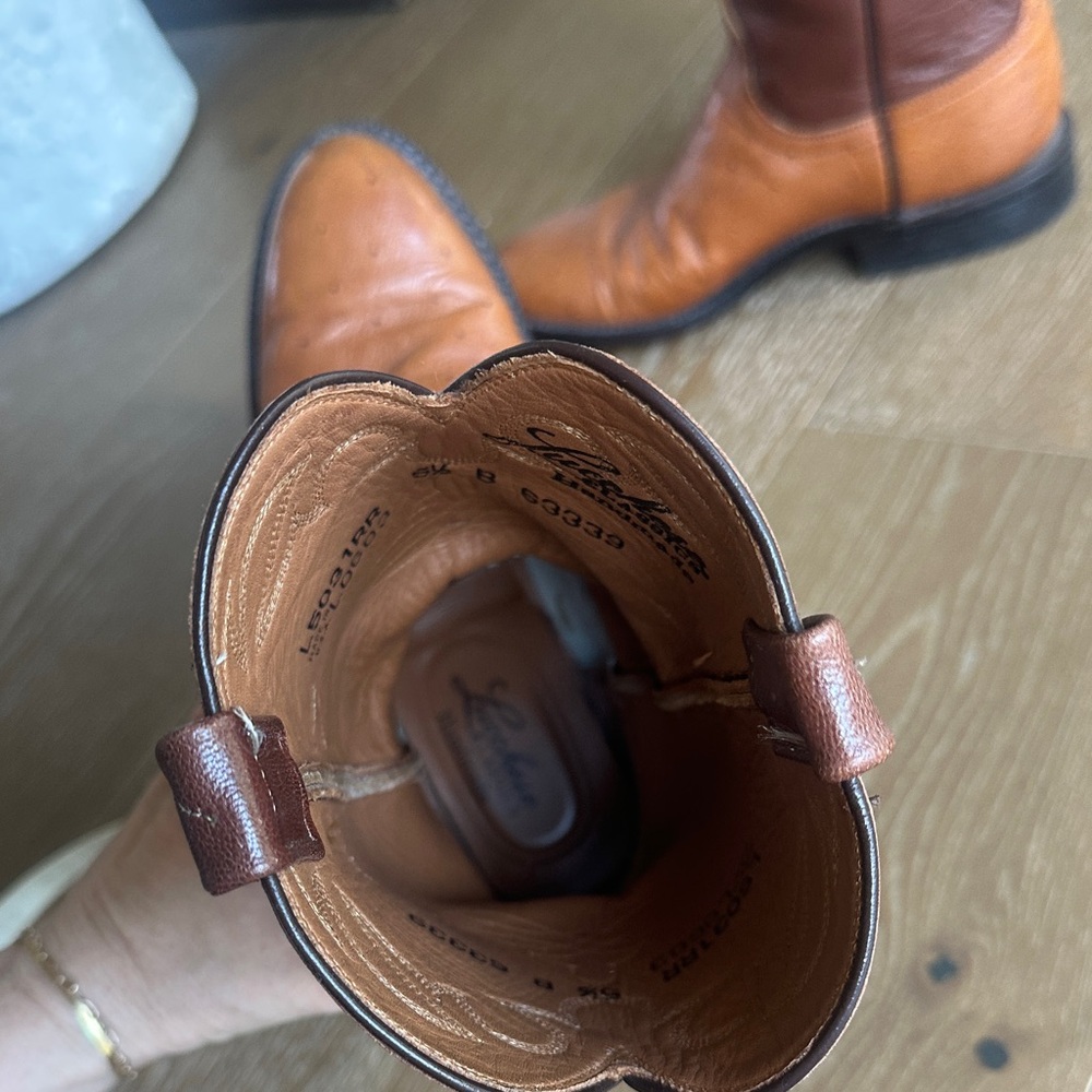Lucchese Classic Handlade Brown Leather Cowboy Boots - Picture 5 of 14
